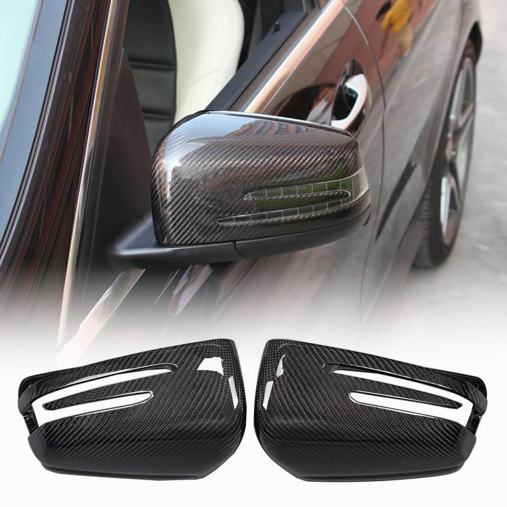 Fits for Mercedes Benz W176 W117 W246 W204 W212 W218 W221 Carbon Fiber Replacement Side Rearview Mirror Cover Caps 2pcs