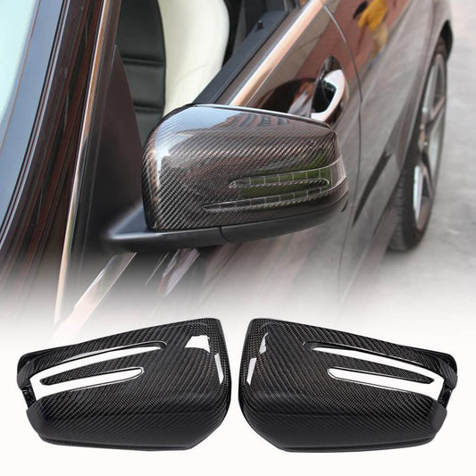 Fits for Mercedes Benz W176 W117 W246 W204 W212 W218 W221 Carbon Fiber Replacement Side Rearview Mirror Cover Caps 2pcs
