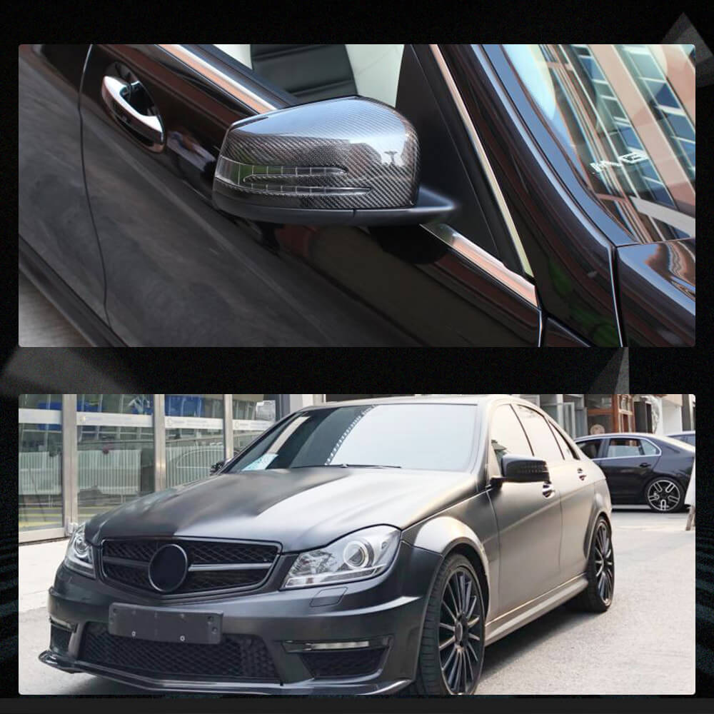 Fits for Mercedes Benz W176 W117 W246 W204 W212 W218 W221 Carbon Fiber Replacement Side Rearview Mirror Cover Caps 2pcs