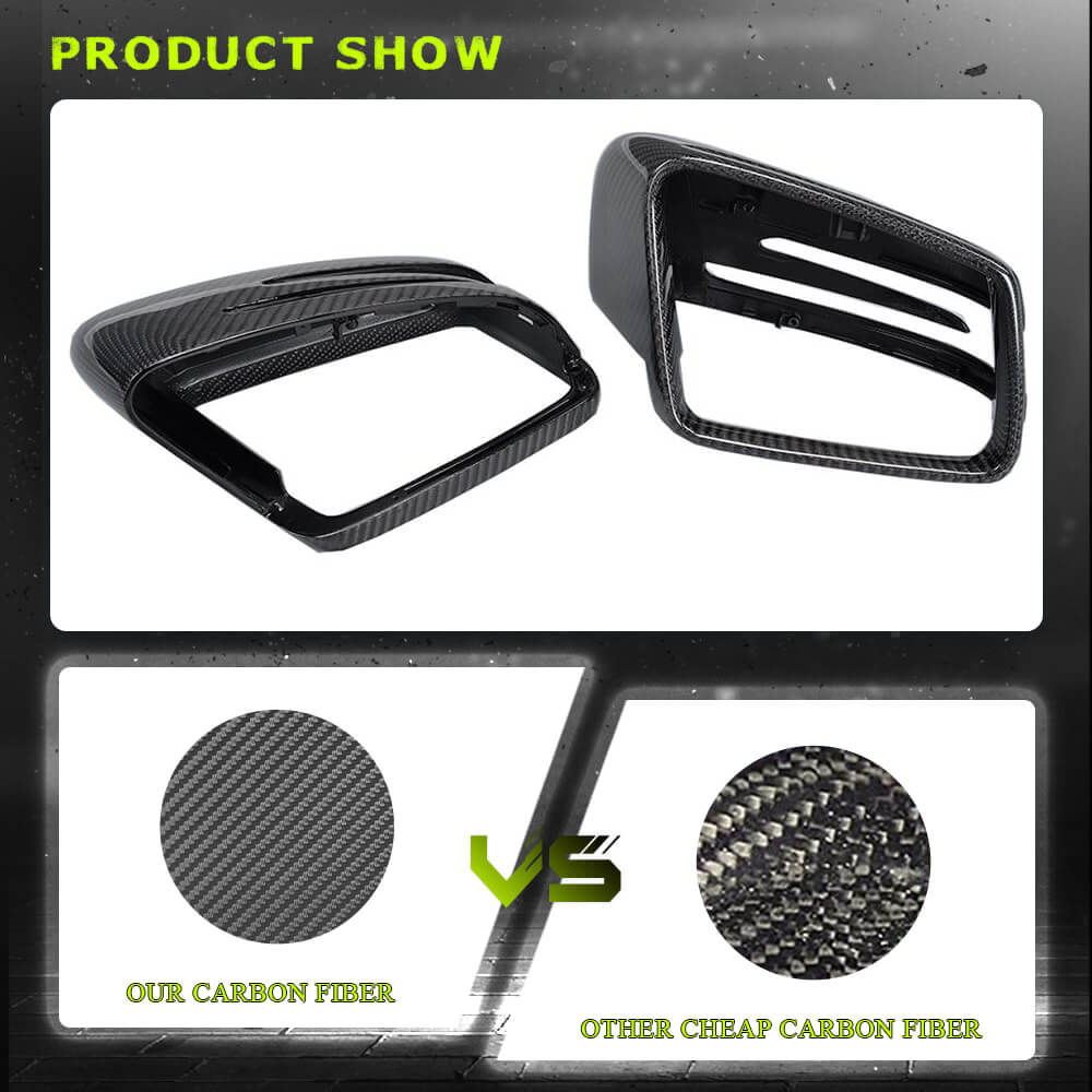 Fits for Mercedes Benz W176 W117 W246 W204 W212 W218 W221 Carbon Fiber Replacement Side Rearview Mirror Cover Caps 2pcs