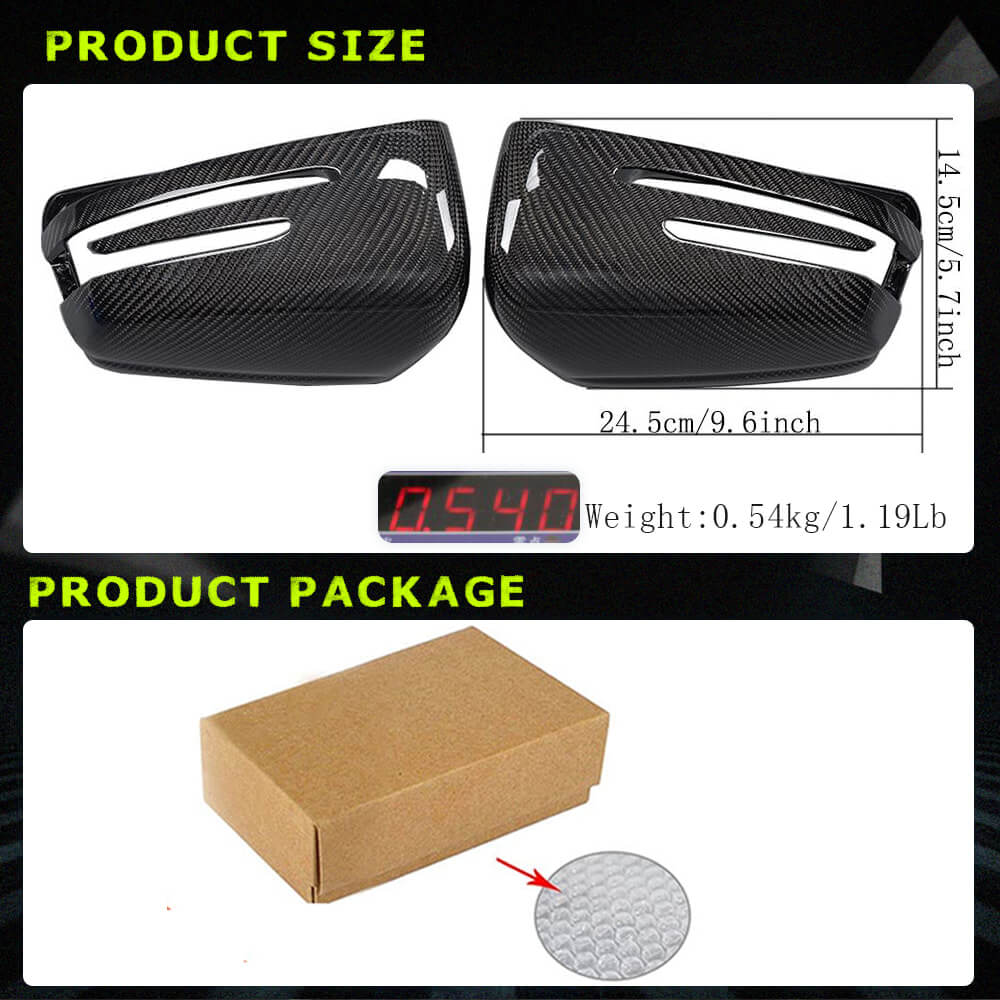 Fits for Mercedes Benz W176 W117 W246 W204 W212 W218 W221 Carbon Fiber Replacement Side Rearview Mirror Cover Caps 2pcs