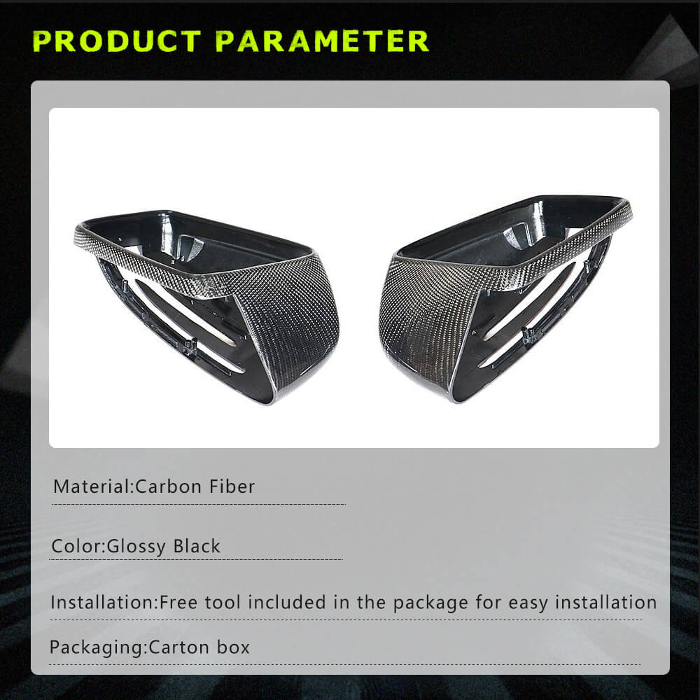 Fits for Mercedes Benz W176 W117 W246 W204 W212 W218 W221 Carbon Fiber Replacement Side Rearview Mirror Cover Caps 2pcs