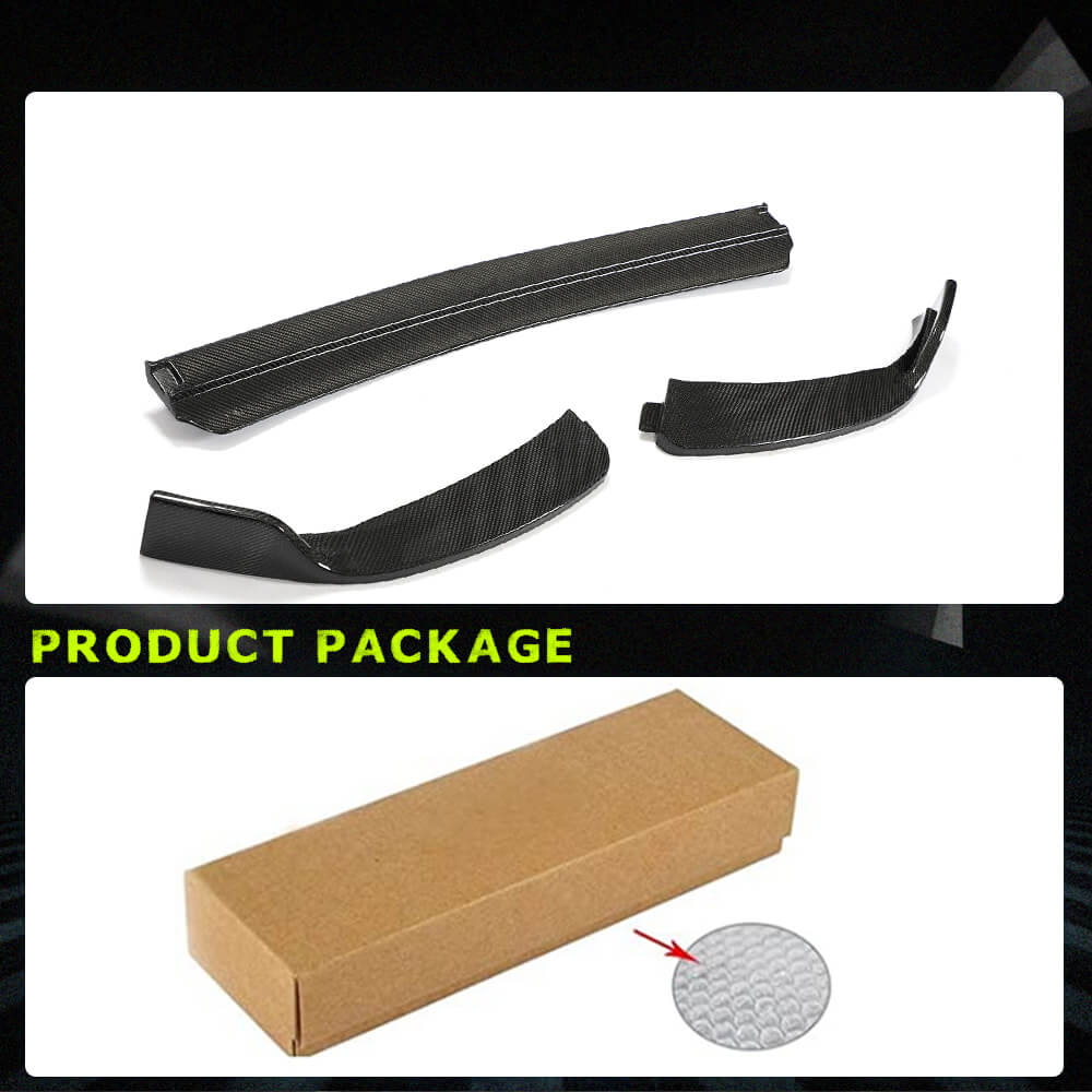 Fits for Mercedes Benz W205 C300 C350 Sport C43 AMG Facelift Carbon Fiber Front Bumper Lip Chin Spoiler 3pcs