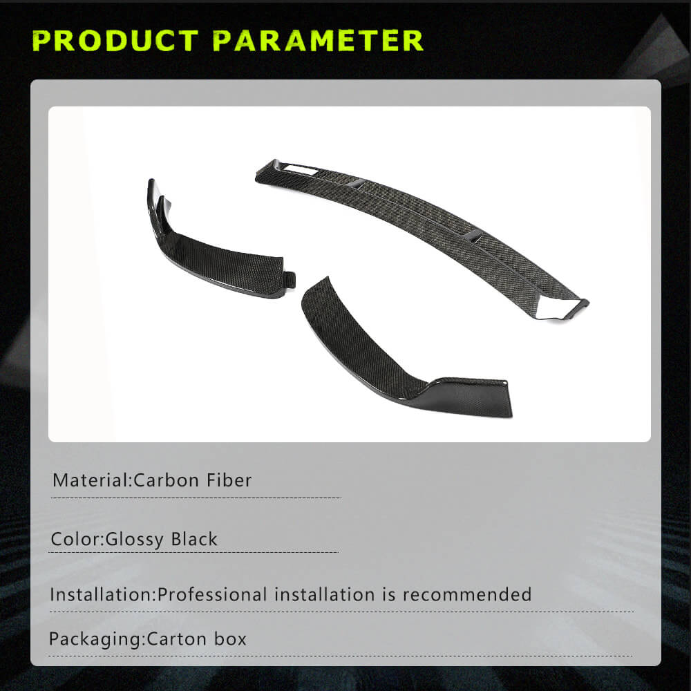 Fits for Mercedes Benz W205 C300 C350 Sport C43 AMG Facelift Carbon Fiber Front Bumper Lip Chin Spoiler 3pcs
