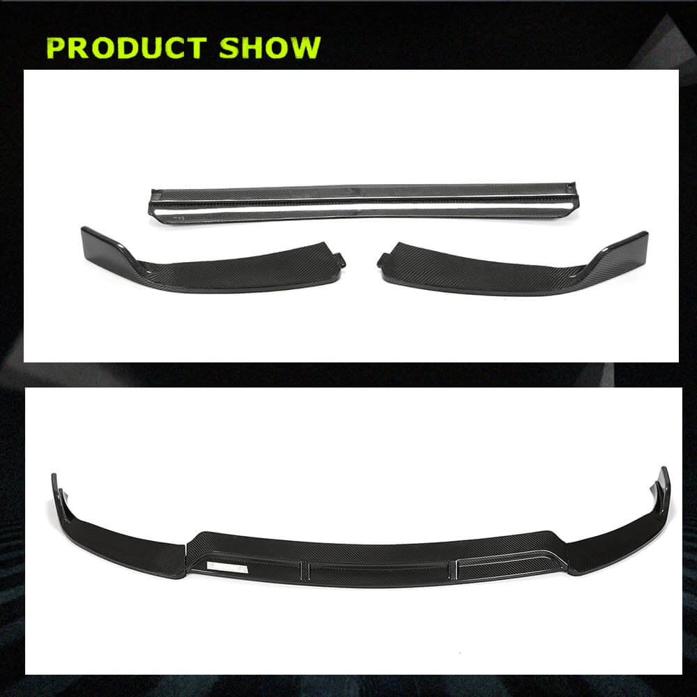 Fits for Mercedes Benz W205 C300 C350 Sport C43 AMG Facelift Carbon Fiber Front Bumper Lip Chin Spoiler 3pcs
