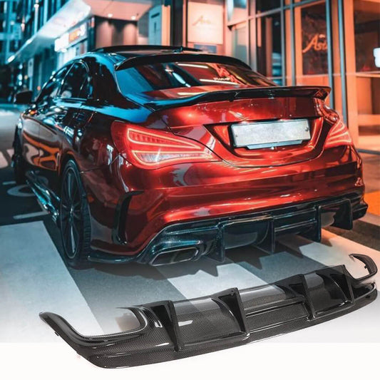 Fits for Mercedes Benz (W117) C117 CLA250 CLA45 AMG Real Carbon Fiber Rear Bumper Diffuser Valance Lip