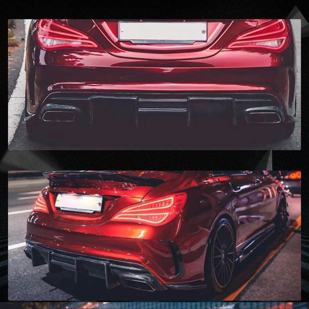 Fits for Mercedes Benz (W117) C117 CLA250 CLA45 AMG Real Carbon Fiber Rear Bumper Diffuser Valance Lip