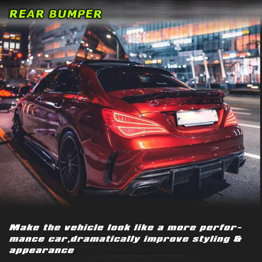 Fits for Mercedes Benz (W117) C117 CLA250 CLA45 AMG Real Carbon Fiber Rear Bumper Diffuser Valance Lip
