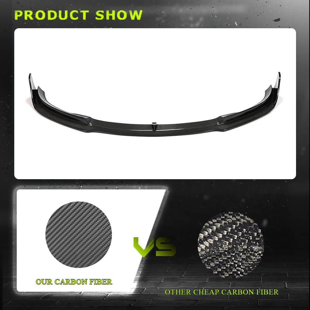 Fits for Tesla Model 3 16-22 Carbon Fiber Front Bumper Lip Chin Spoiler