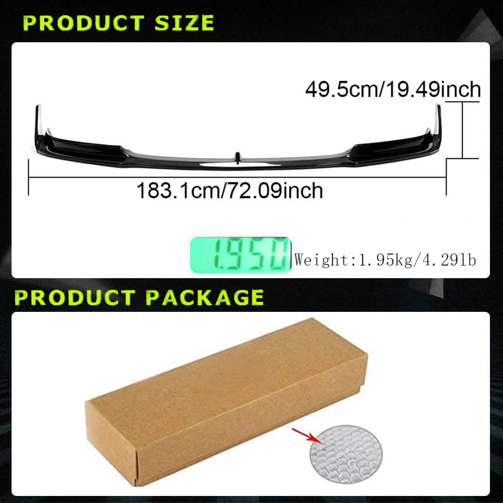 Fits for Tesla Model 3 16-22 Carbon Fiber Front Bumper Lip Chin Spoiler
