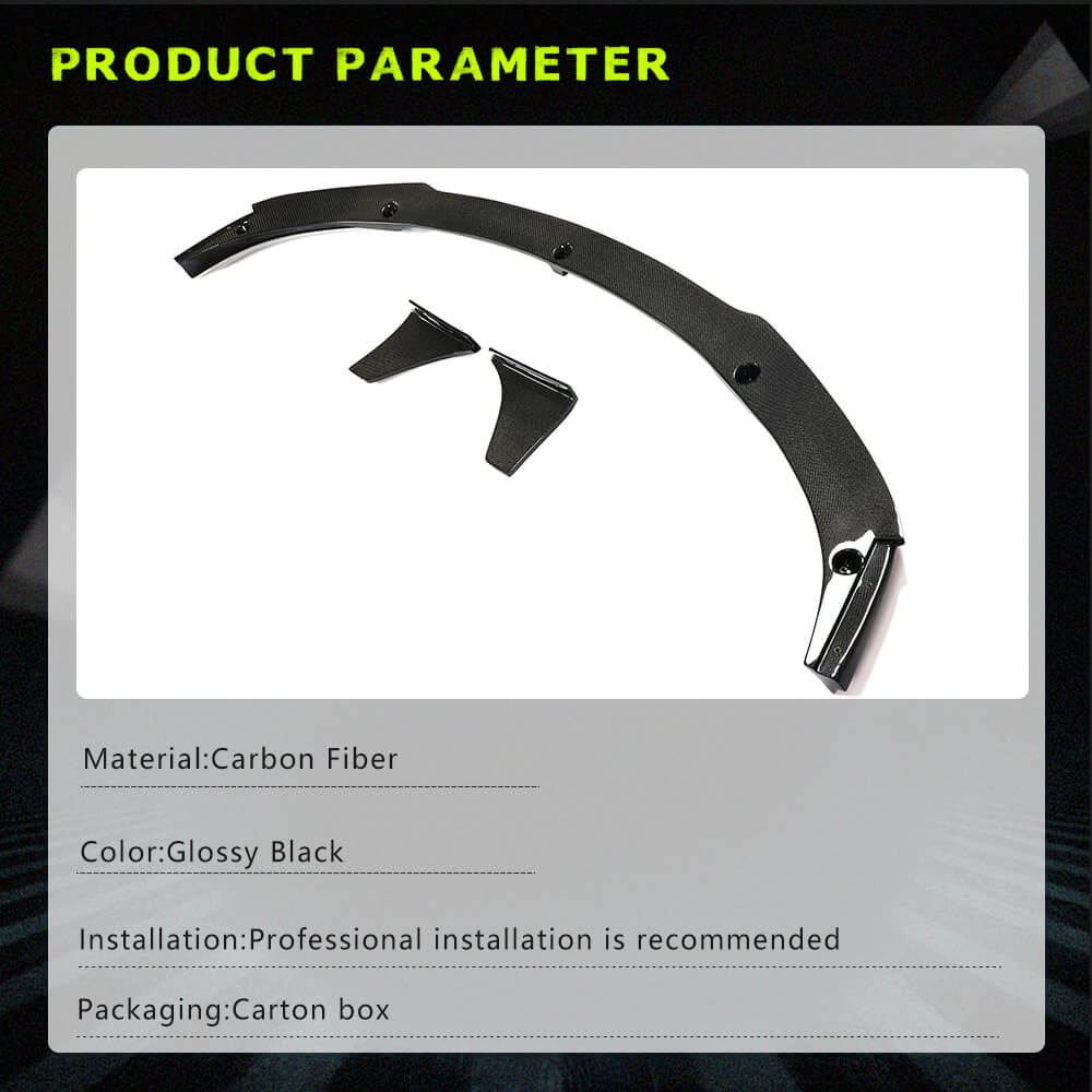 Fits for Tesla Model 3 16-22 Carbon Fiber Front Bumper Lip Chin Spoiler