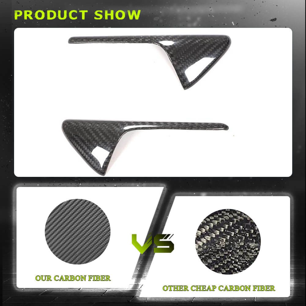 Fits for Tesla Model 3 17-23 Dry Carbon Fiber Fender Camera Covers Side Camera Turn Signal Cover Exterior Decoration Accessories