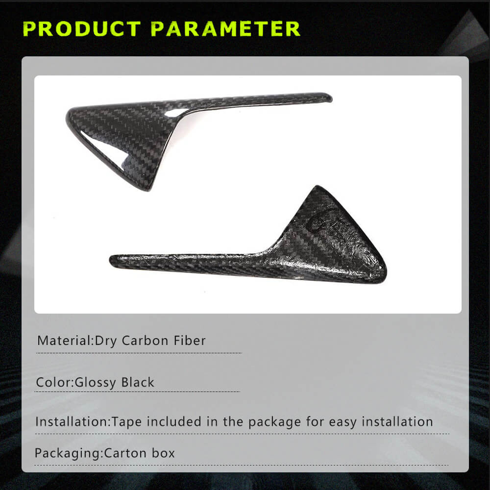 Fits for Tesla Model 3 17-23 Dry Carbon Fiber Fender Camera Covers Side Camera Turn Signal Cover Exterior Decoration Accessories