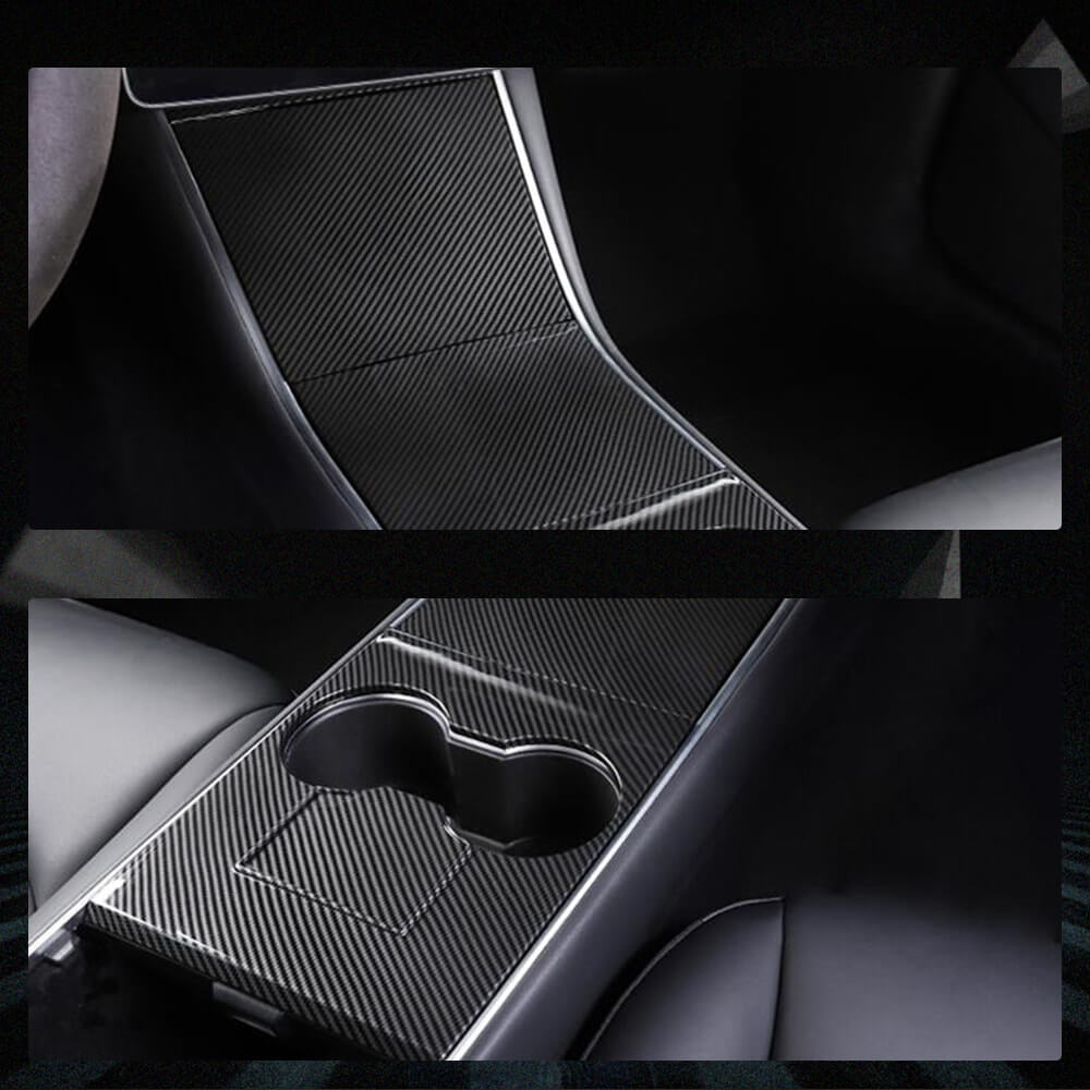 Fits for Tesla Model 3 Dry Carbon Fiber Interior Center Console Panel 3-pc