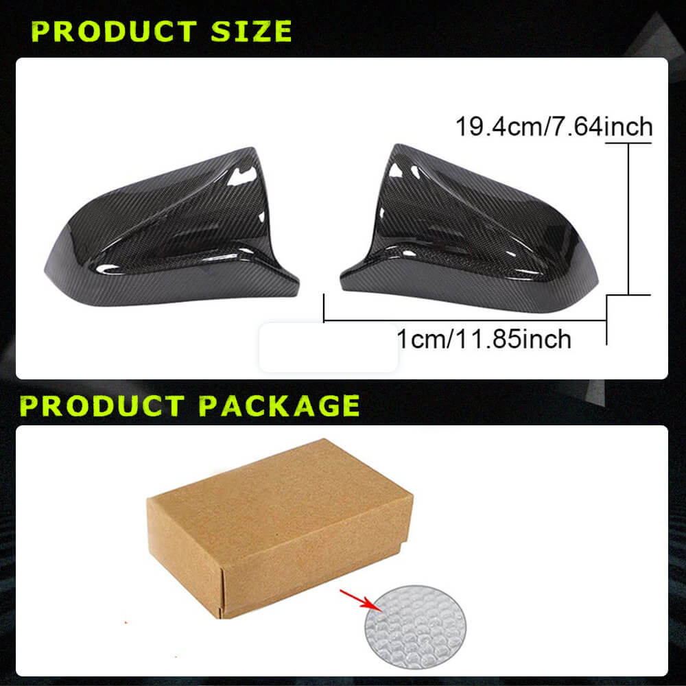 Fits for Tesla Model 3 Sedan 16-20 Carbon Fiber Side Rearview Mirror Cover Caps Replacement