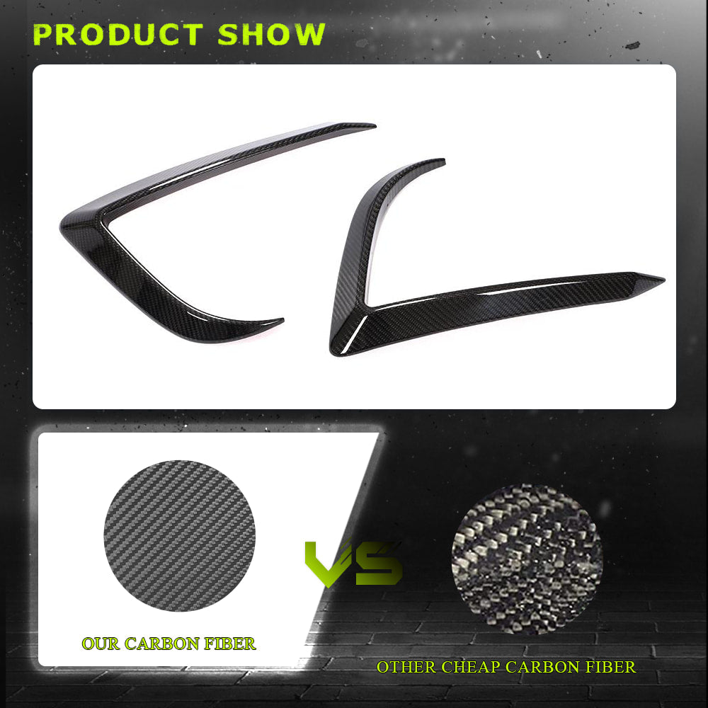 Fits for Tesla Model 3 Sedan 16-20 Dry Carbon Fiber Front Bumper Air Fender Vents