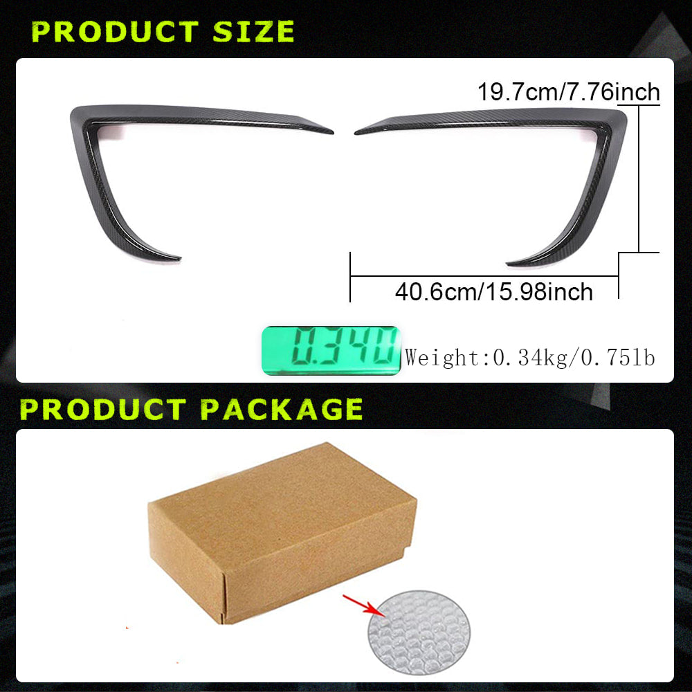 Fits for Tesla Model 3 Sedan 16-20 Dry Carbon Fiber Front Bumper Air Fender Vents