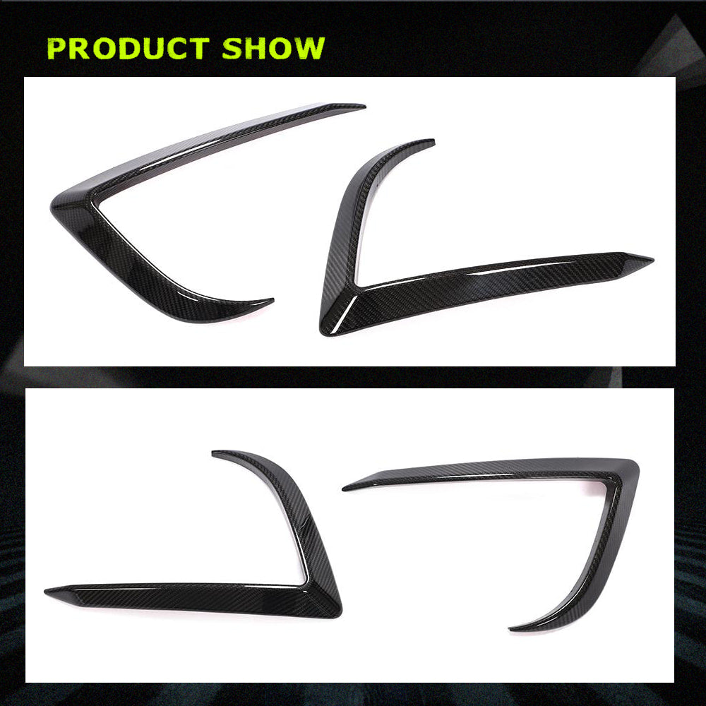 Fits for Tesla Model 3 Sedan 16-20 Dry Carbon Fiber Front Bumper Air Fender Vents