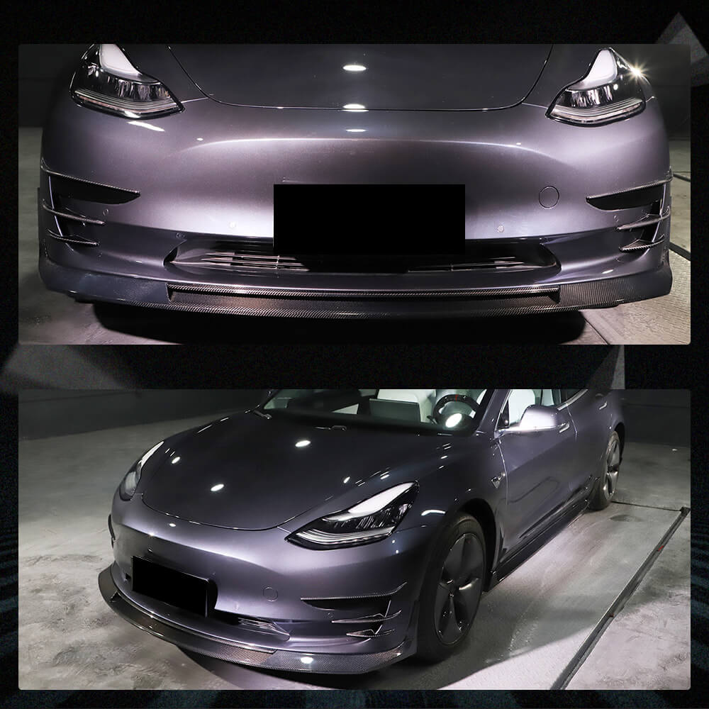 Fits for Tesla Model 3 Sedan 16-20 Real Carbon Fiber Front Bumper Air Fender Vents