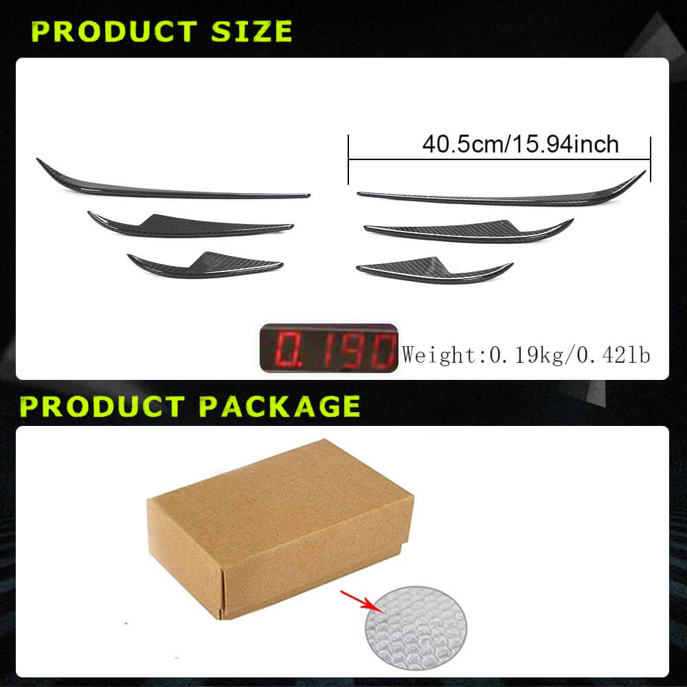 Fits for Tesla Model 3 Sedan 16-20 Real Carbon Fiber Front Bumper Air Fender Vents