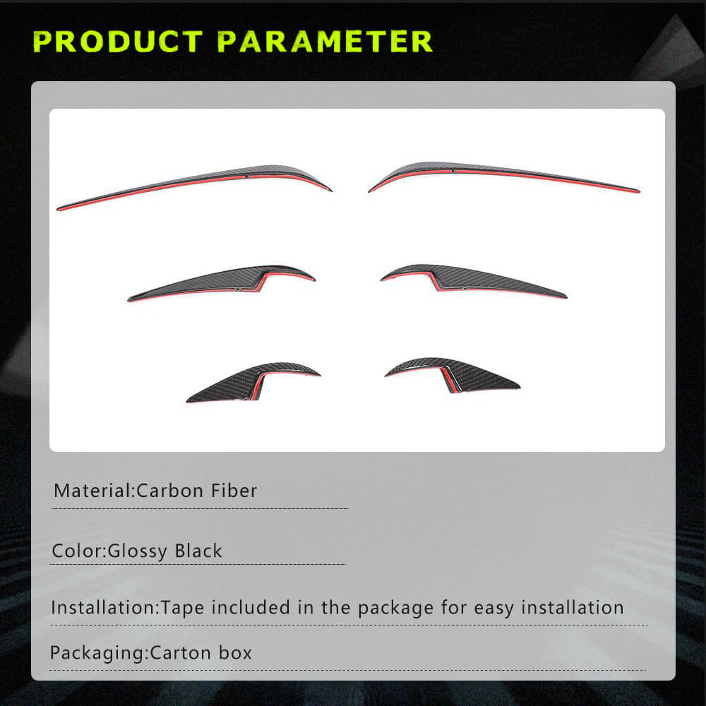 Fits for Tesla Model 3 Sedan 16-20 Real Carbon Fiber Front Bumper Air Fender Vents