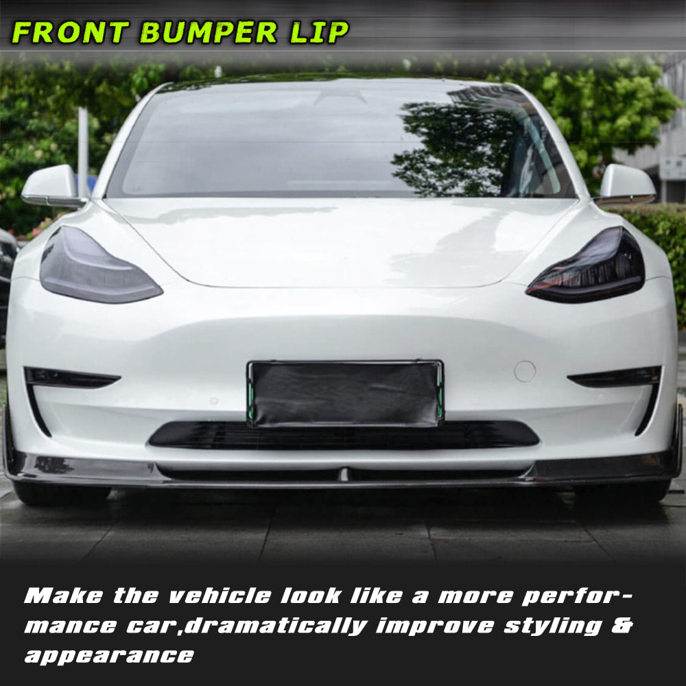 Fits for Tesla Model 3 Sedan 16-22 Carbon Fiber Front Bumper Lip Chin Spoiler