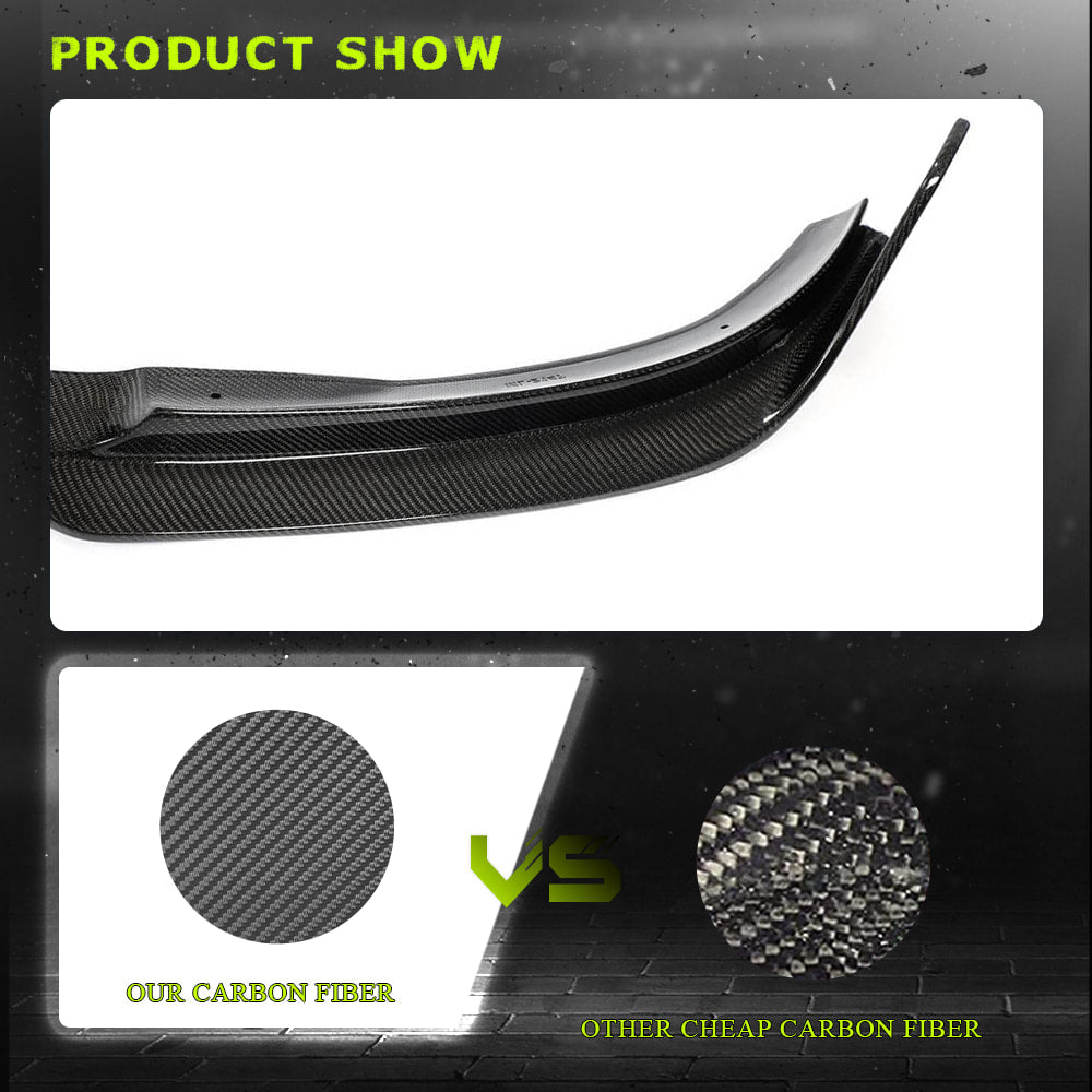 Fits for Tesla Model 3 Sedan 16-22 Carbon Fiber Front Bumper Lip Chin Spoiler