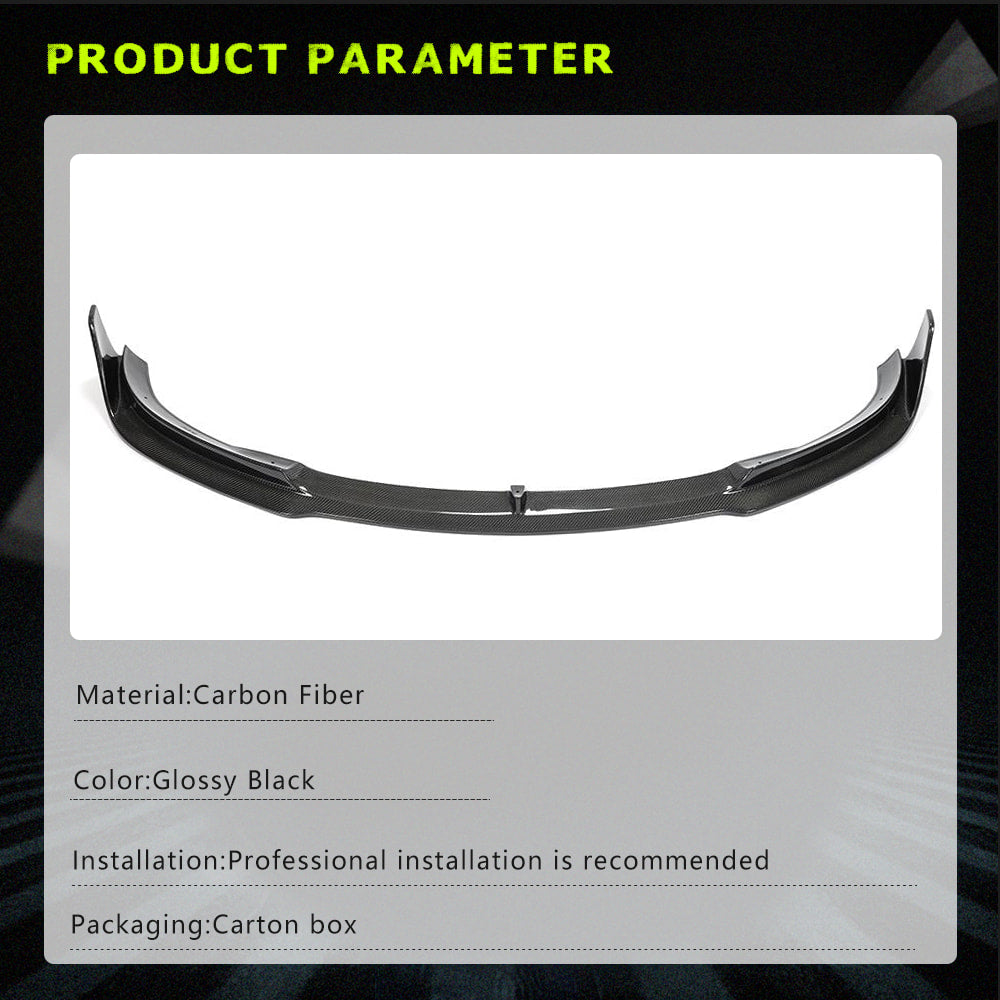 Fits for Tesla Model 3 Sedan 16-22 Carbon Fiber Front Bumper Lip Chin Spoiler