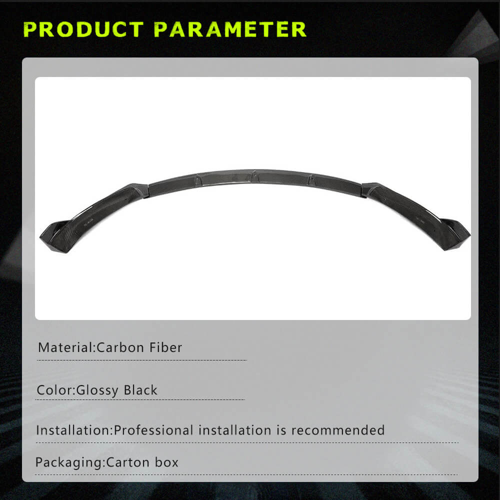 Fits for Tesla Model 3 Sedan 16-22 Carbon Fiber Front Bumper Lip Chin Spoiler 3pcs