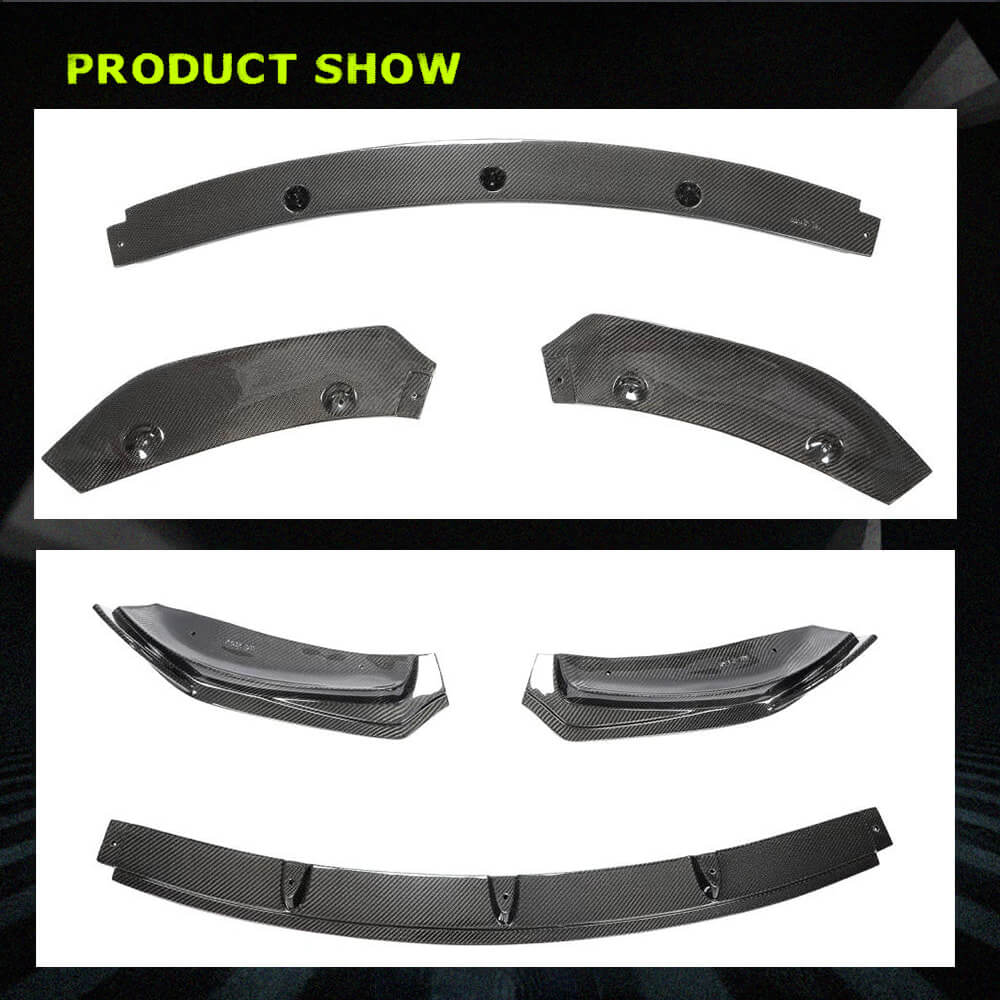 Fits for Tesla Model 3 Sedan 16-22 Carbon Fiber Front Bumper Lip Chin Spoiler 3pcs