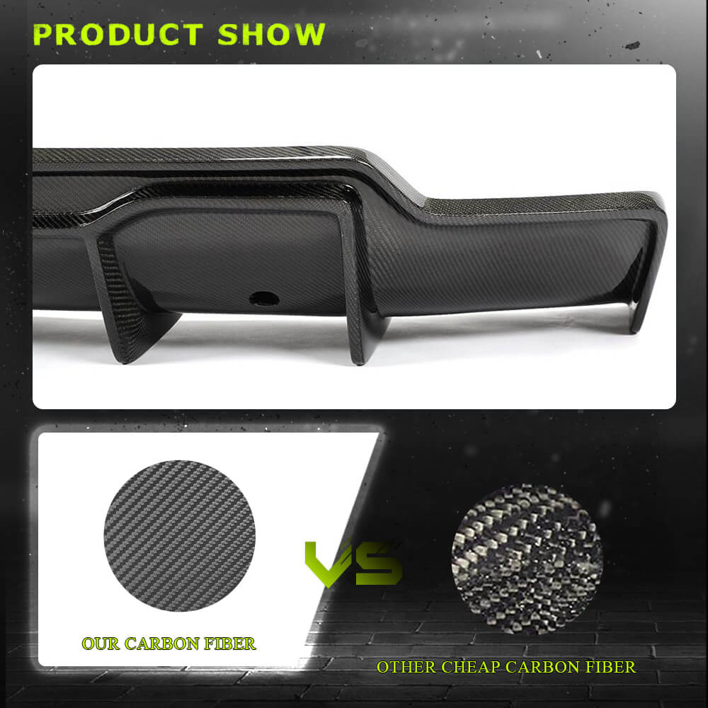 Fits for Tesla Model 3 Sedan 16-22 Carbon Fiber Rear Bumper Diffuser