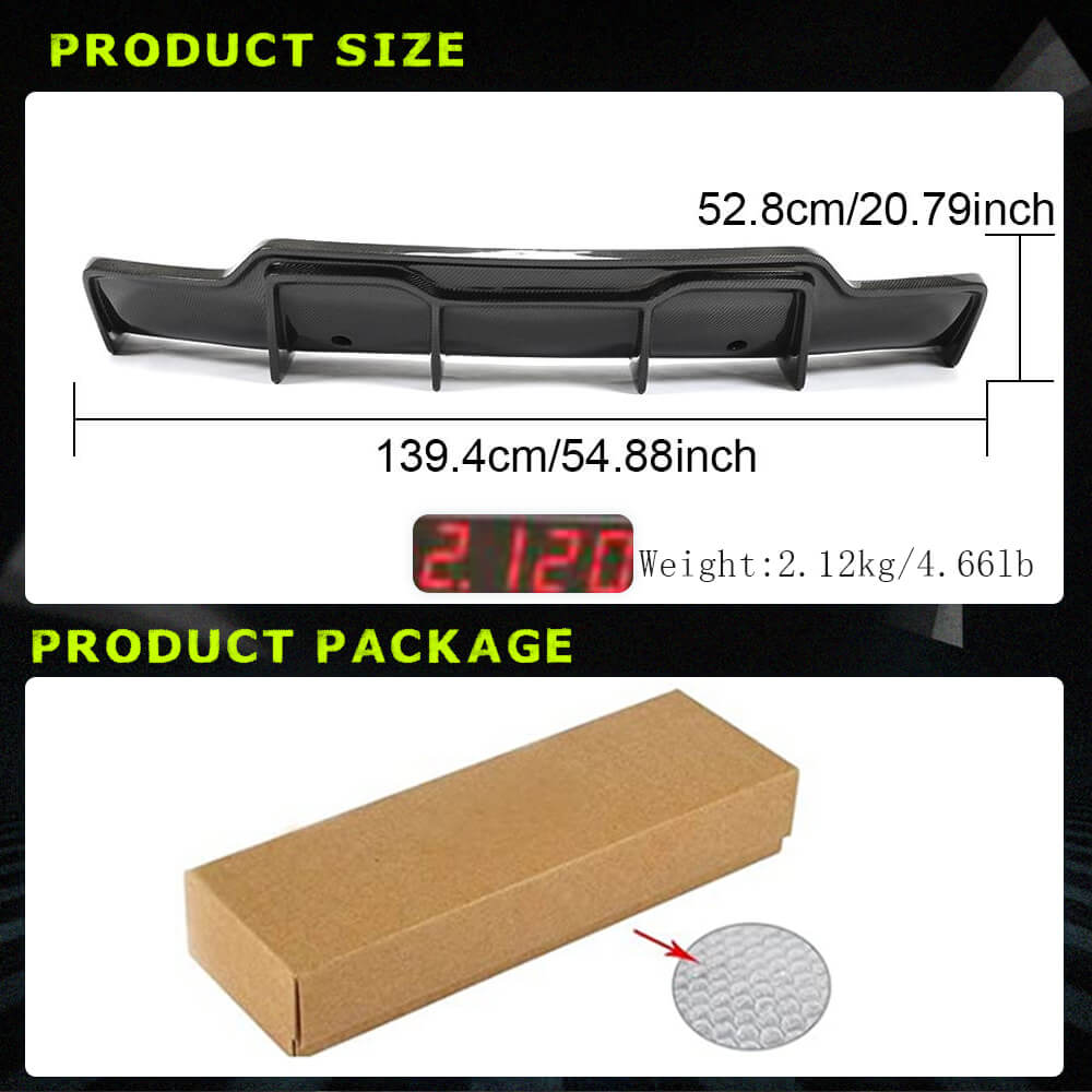 Fits for Tesla Model 3 Sedan 16-22 Carbon Fiber Rear Bumper Diffuser