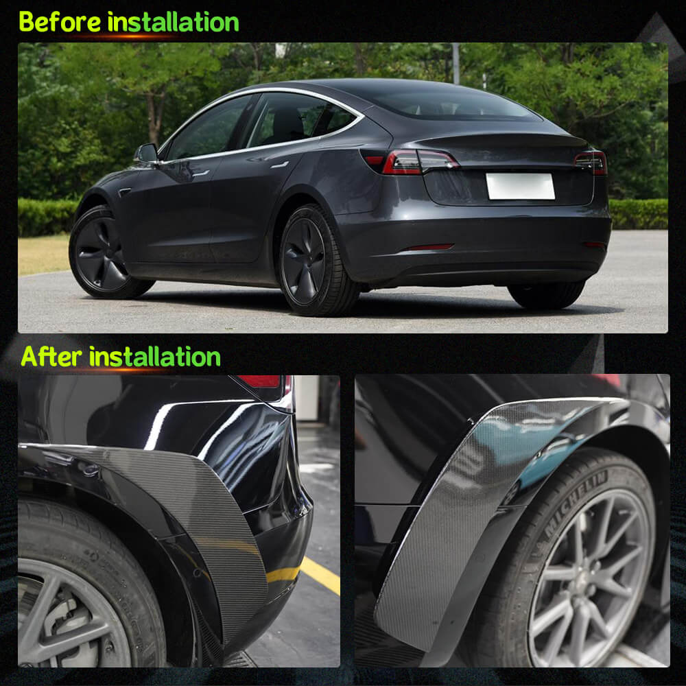 Fits for Tesla Model 3 Sedan 16-22 Carbon Fiber Rear Side Air Fender Vents