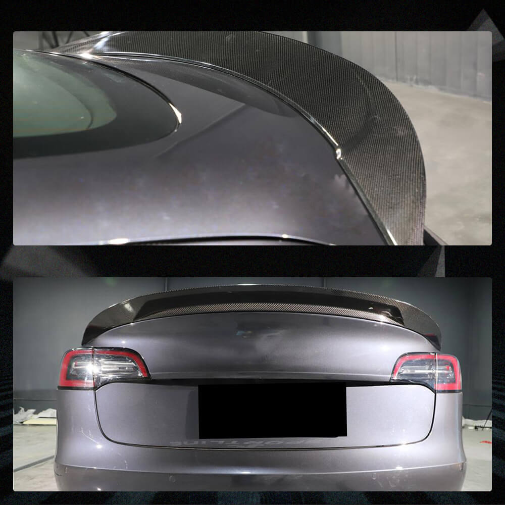 Fits for Tesla Model 3 Sedan 16-22 Carbon Fiber Rear Trunk Boot Spoiler Wing Lip