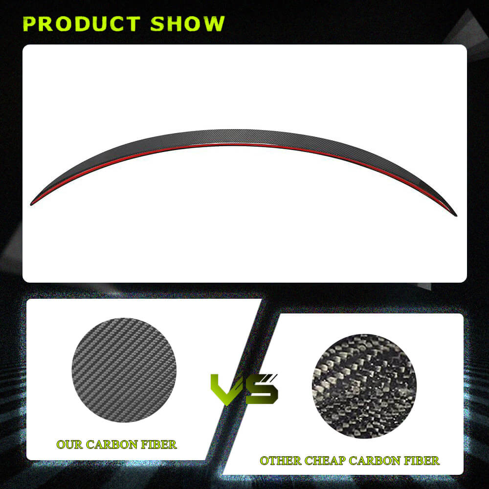 Fits for Tesla Model 3 Sedan 16-22 Carbon Fiber Rear Trunk Spoiler Wing Lip