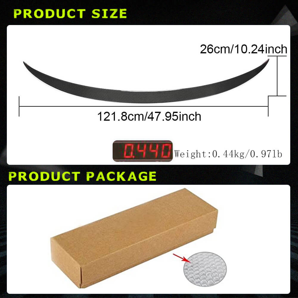 Fits for Tesla Model 3 Sedan 16-22 Carbon Fiber Rear Trunk Spoiler Wing Lip