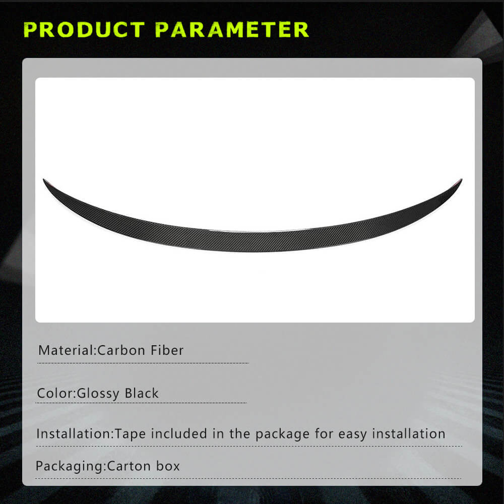 Fits for Tesla Model 3 Sedan 16-22 Carbon Fiber Rear Trunk Spoiler Wing Lip