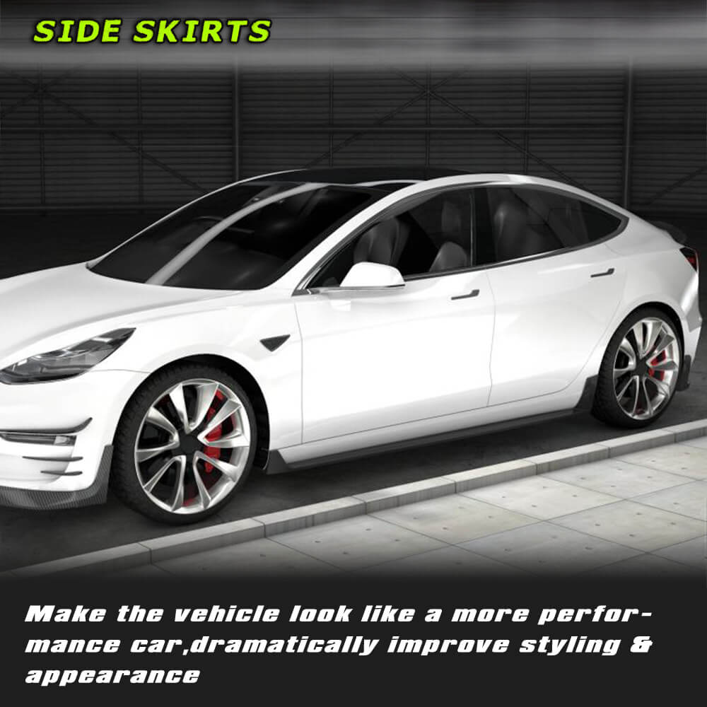 Fits for Tesla Model 3 Sedan 16-22 Carbon Fiber Side Skirts Extension