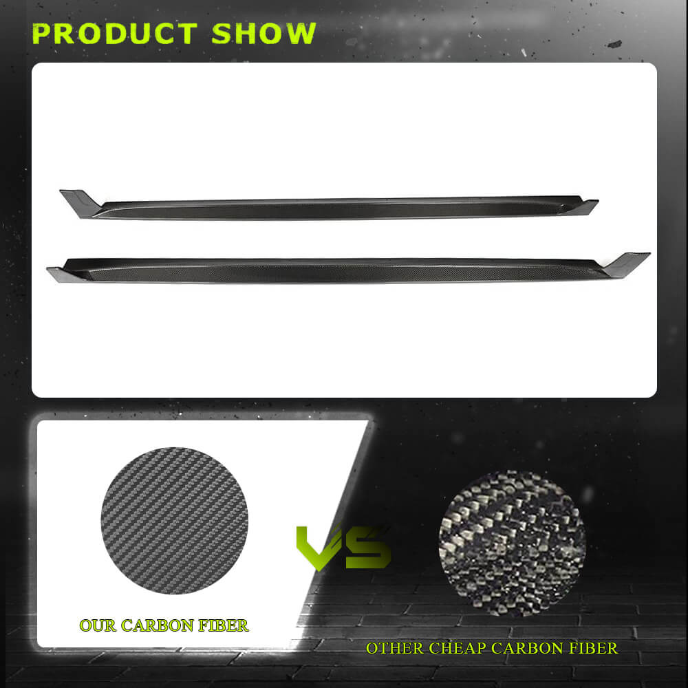 Fits for Tesla Model 3 Sedan 16-22 Carbon Fiber Side Skirts Extension