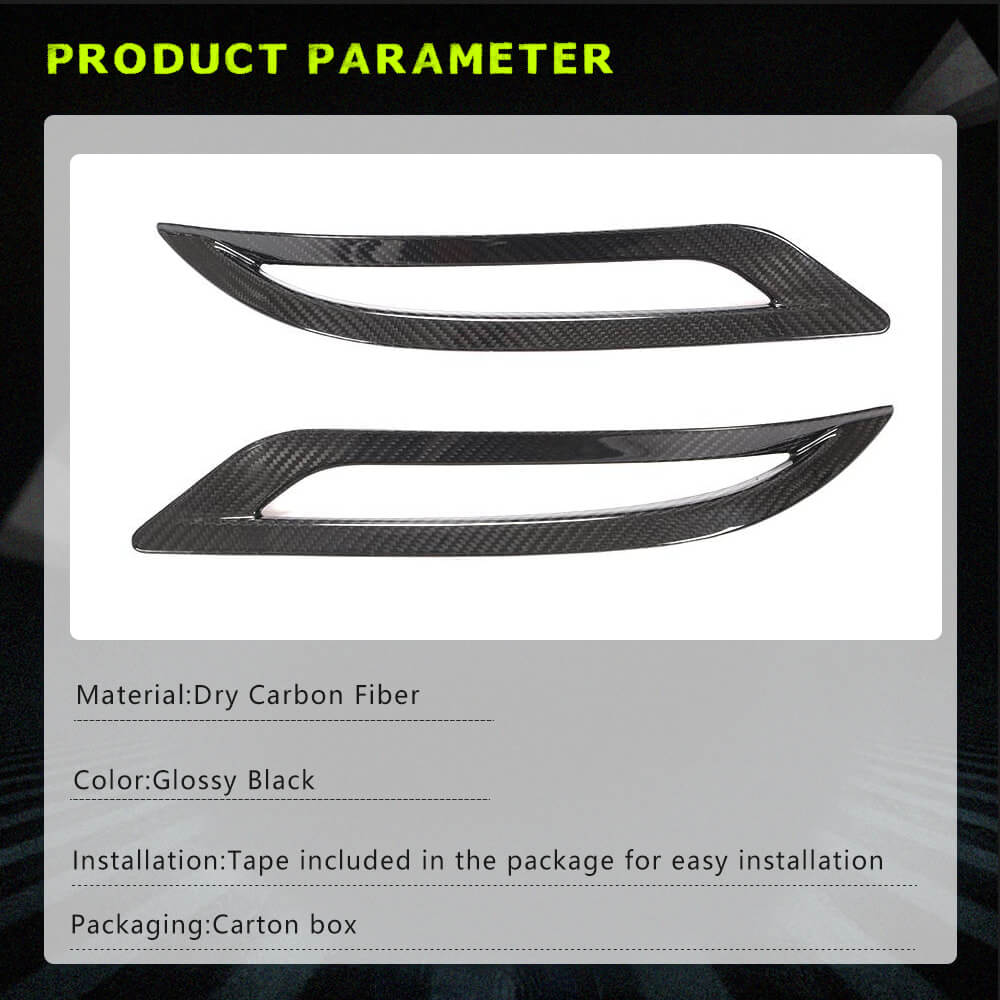 Fits for Tesla Model 3 Sedan 16-22 Dry Carbon Fiber Rear Bumper Reflector Covers Trims