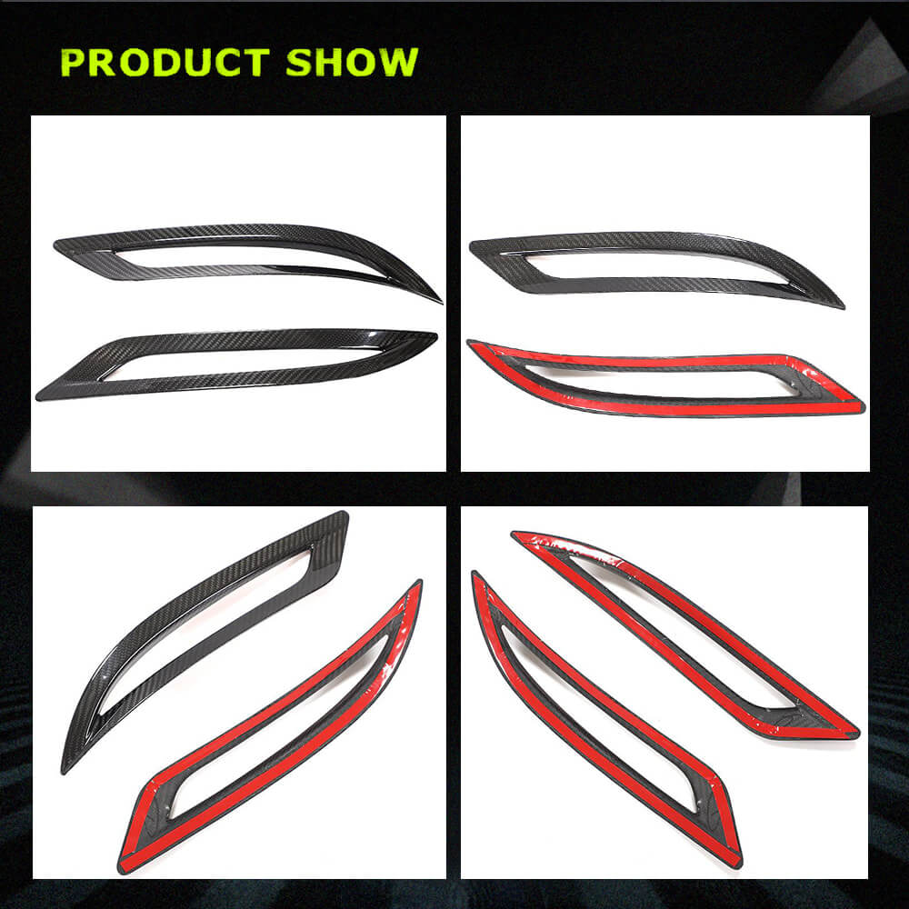 Fits for Tesla Model 3 Sedan 16-22 Dry Carbon Fiber Rear Bumper Reflector Covers Trims