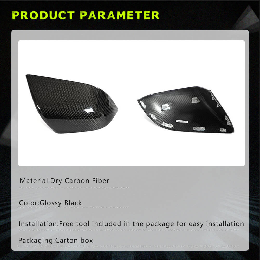 Fits for Tesla Model 3 Sedan 16-22 Dry Carbon Fiber Side Rearview Mirror Cover Caps Replacement