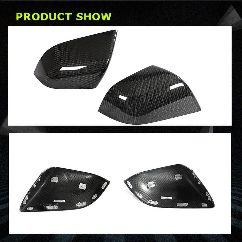 Fits for Tesla Model 3 Sedan 16-22 Dry Carbon Fiber Side Rearview Mirror Cover Caps Replacement