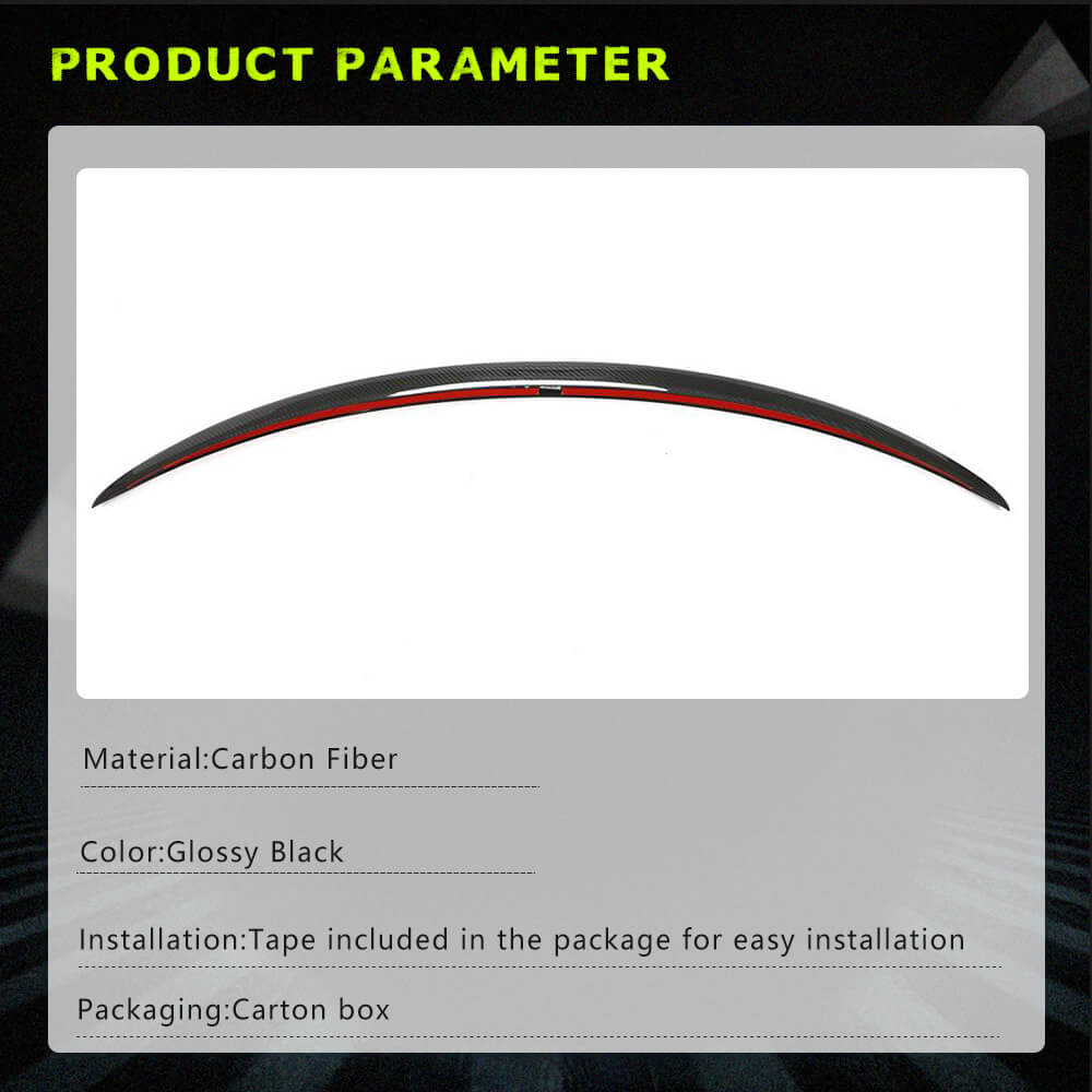 Fits for Tesla Model 3 Sedan 17-23 Carbon Fiber Rear Trunk Spoiler Wing Lip