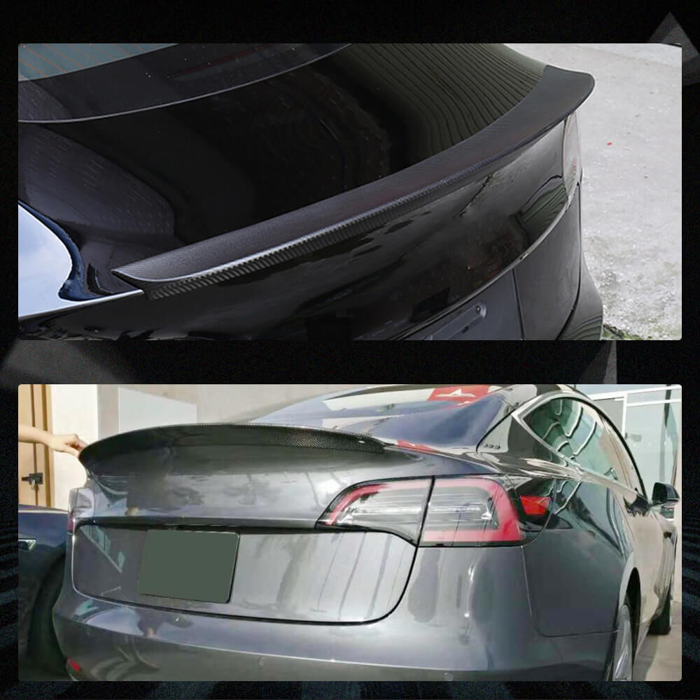 Fits for Tesla Model 3 Sedan Carbon Fiber Rear Trunk Spoiler Wing Lip