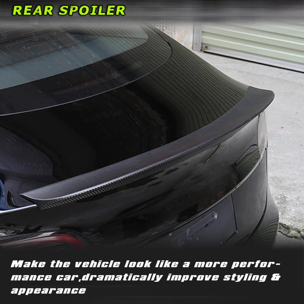Fits for Tesla Model 3 Sedan Carbon Fiber Rear Trunk Spoiler Wing Lip
