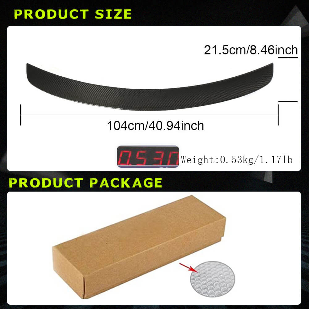 Fits for Tesla Model 3 Sedan Carbon Fiber Rear Trunk Spoiler Wing Lip