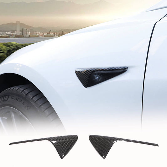 Fits for Tesla Model 3&S&X 17-19 Carbon Fiber Fender Camera Covers Exterior Decoration Accessories