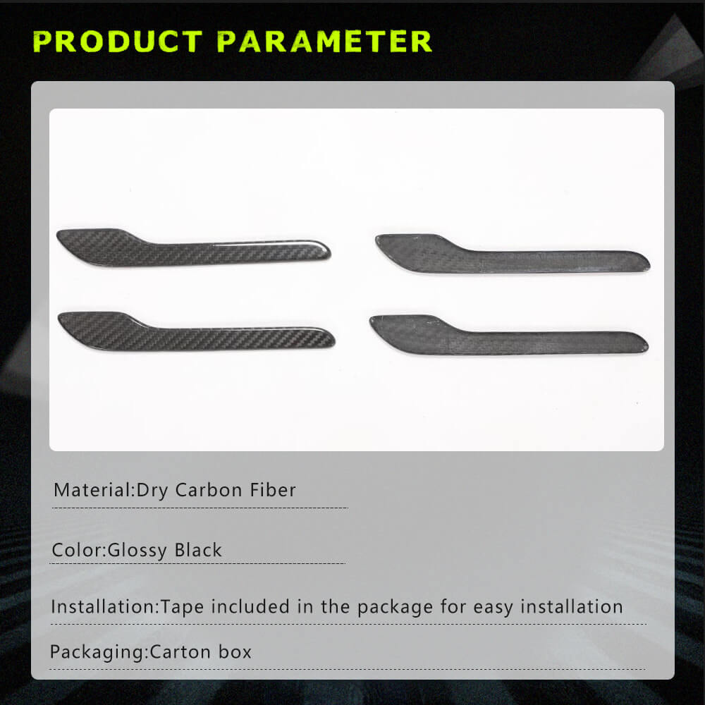 Fits for Tesla Model 3&Y 2017-2019 Dry Carbon Fiber Car Door Handle Cover Door Push Handle Cover 4pcs