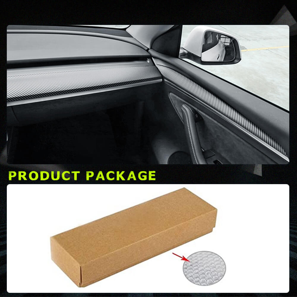 Fits for Tesla Model 3 & Y Dry Carbon Fiber Door Trim Panel Cover Interior Decoration Accessories